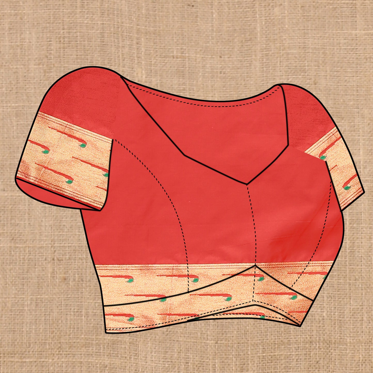 Soft Paithani Tomato Silk Saree