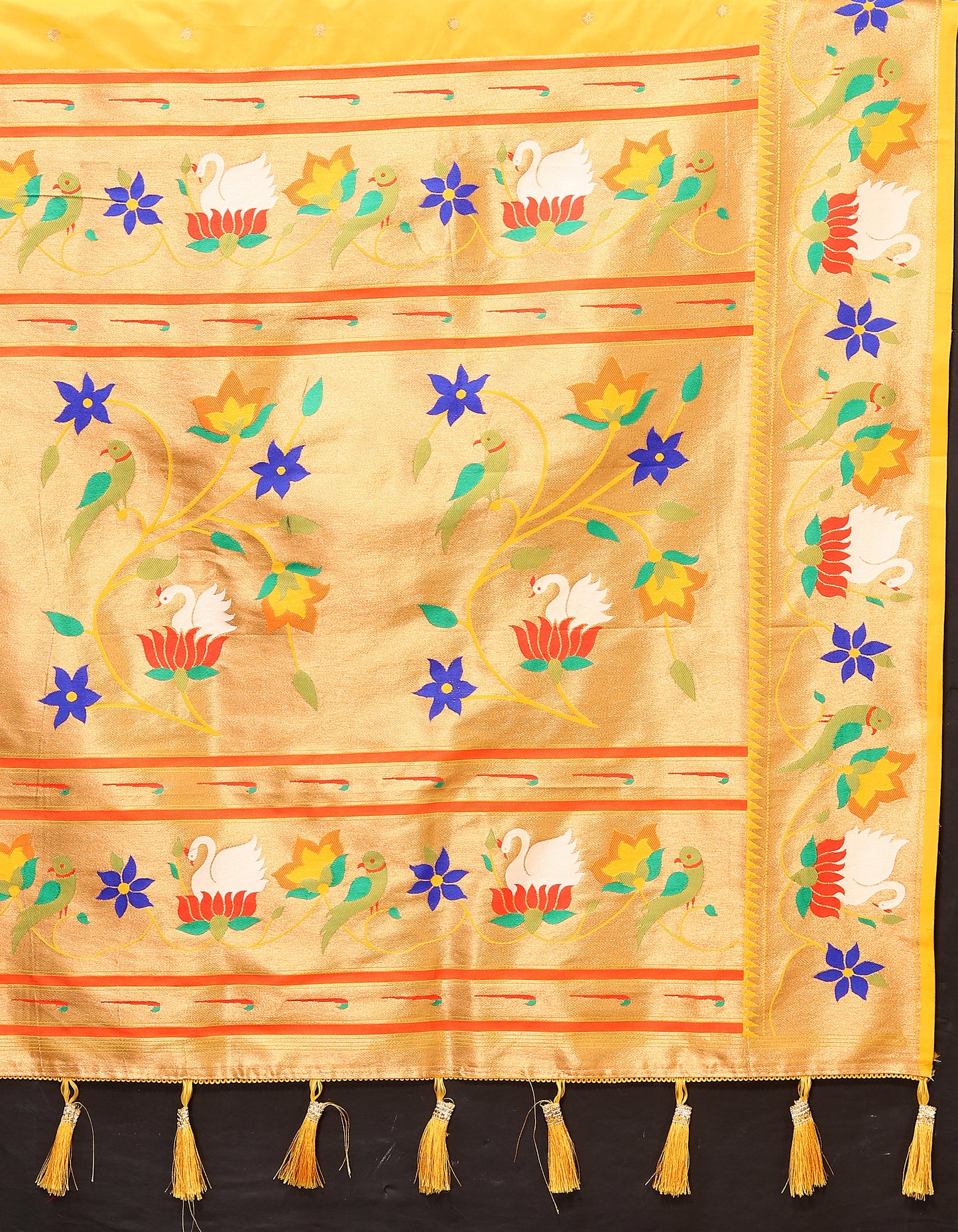 Soft Paithani Yellow Silk Saree