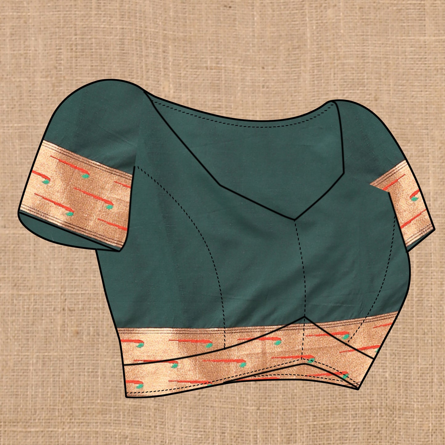 Soft Paithani Dark Green Silk Saree