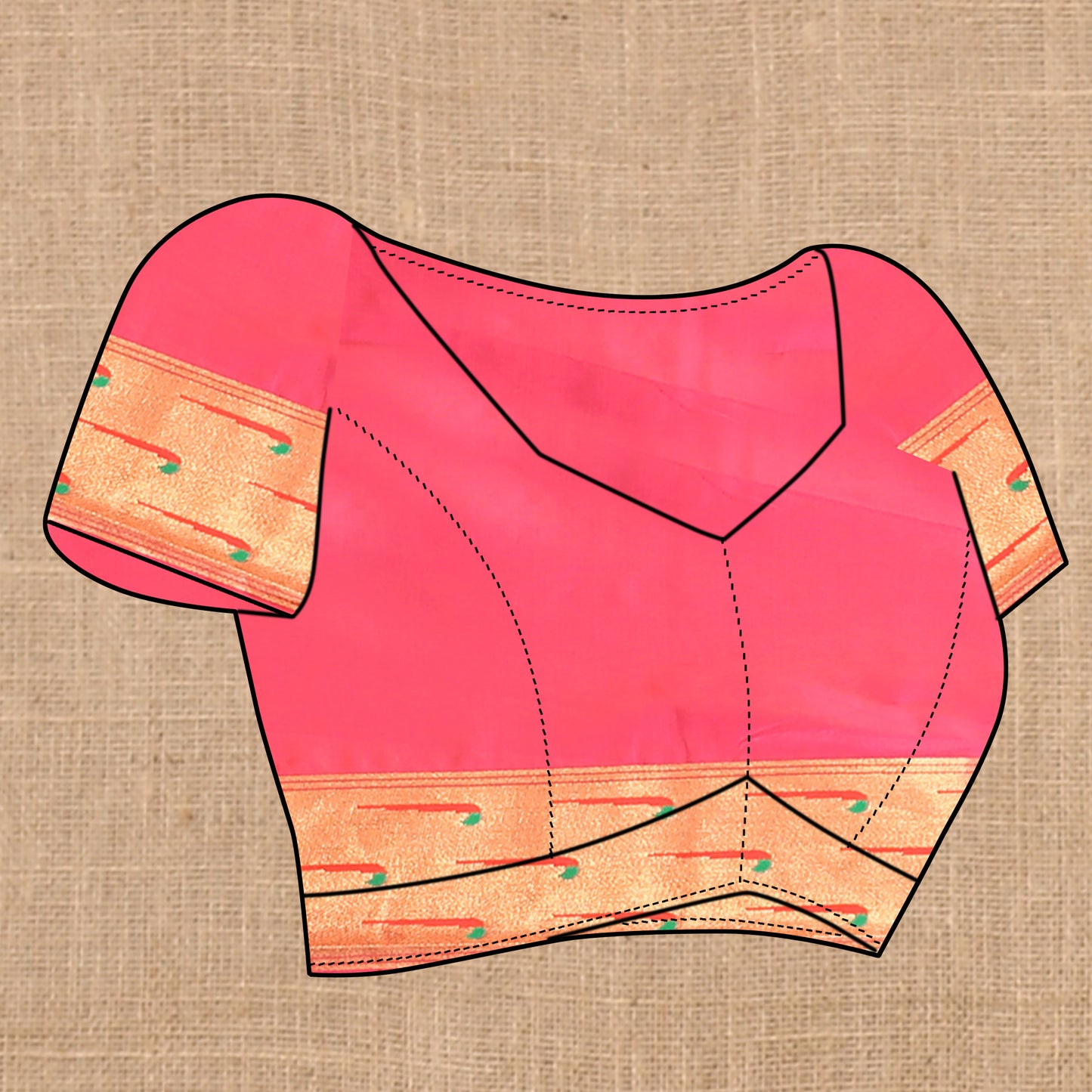 Soft Paithani Gajri silk saree