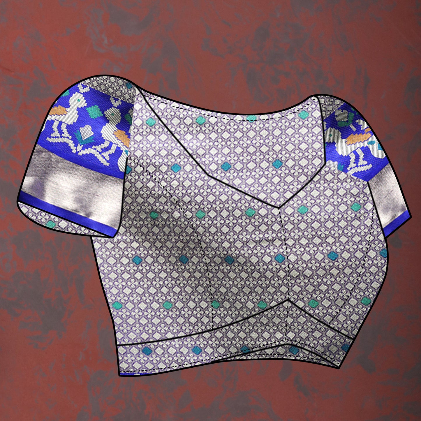 Soft Organza silk Rani Blue saree with Meenakari weawing design