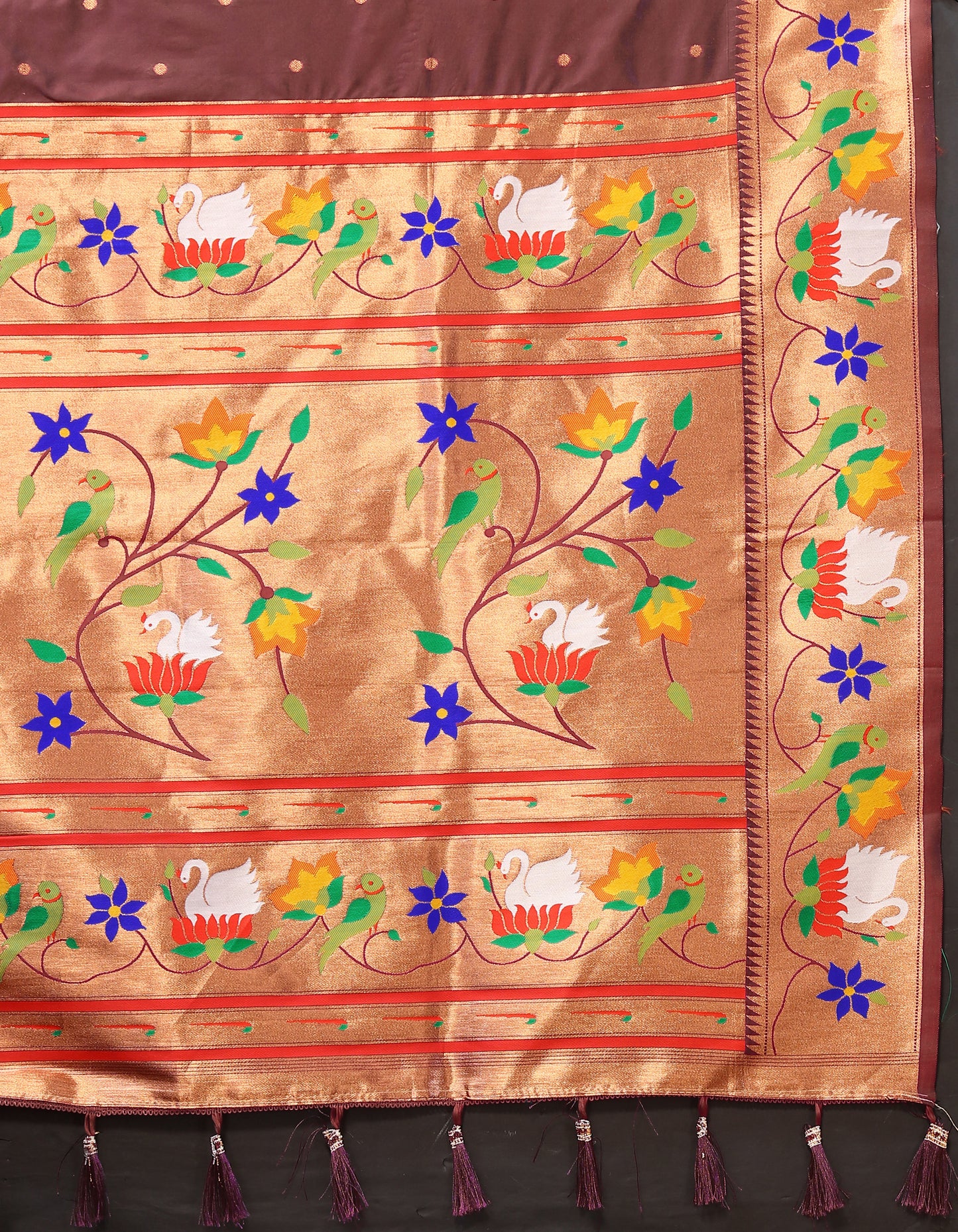 Soft Paithani Coffee silk saree