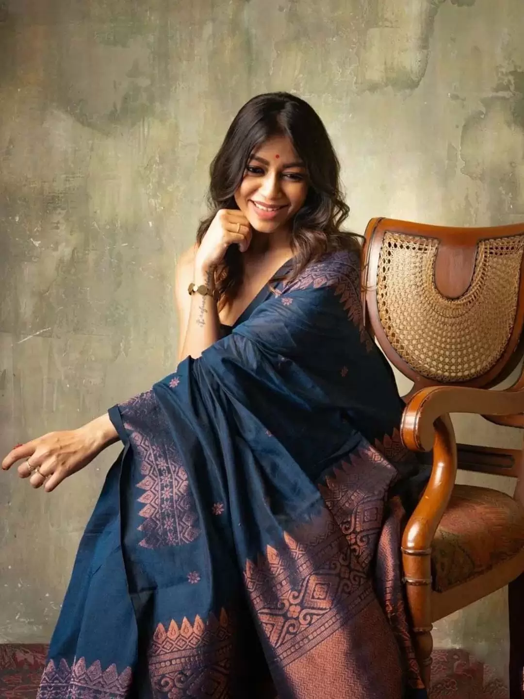 Rich Pallu and Jacquard Work Blue Saree