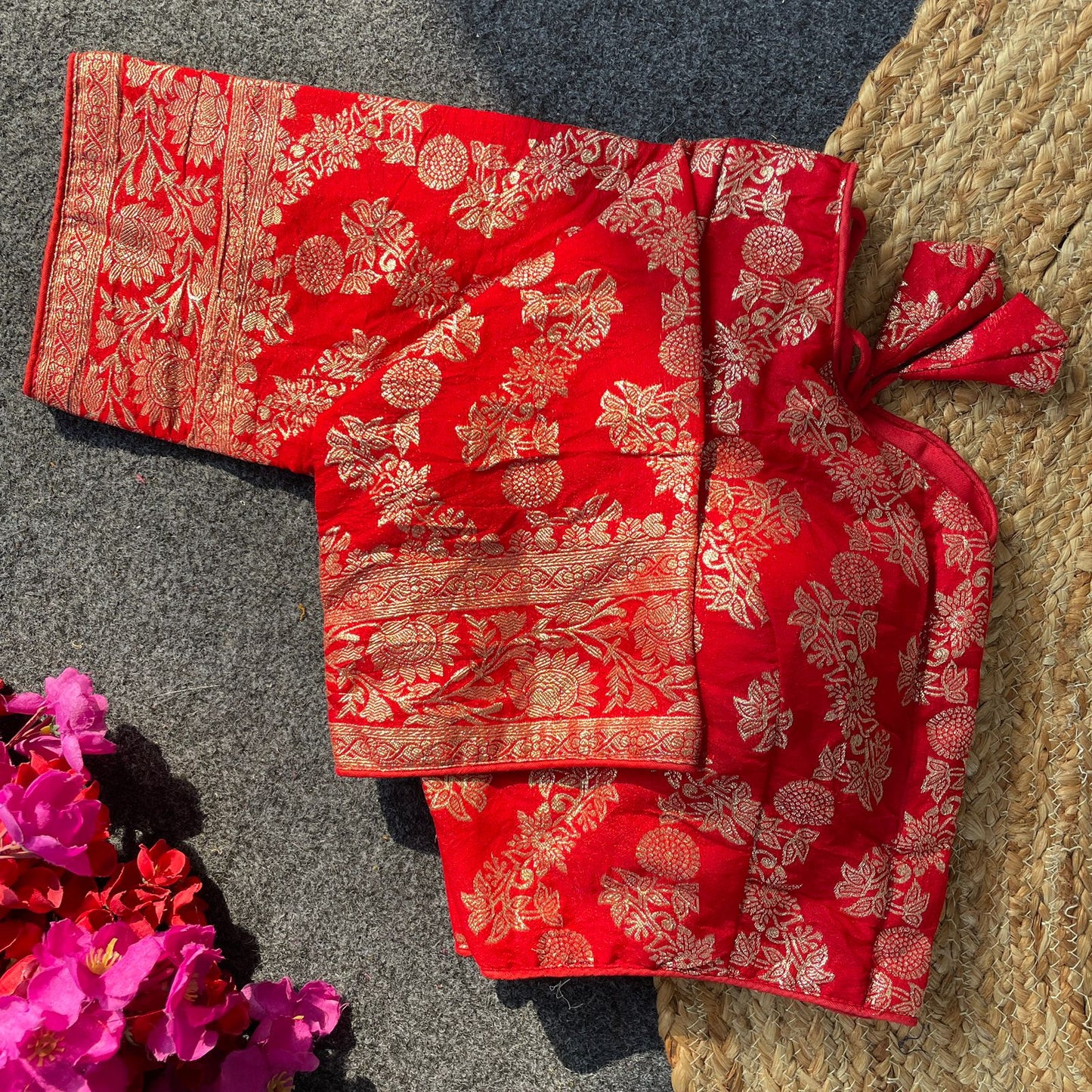 Pure Dola Red Silk Blouse