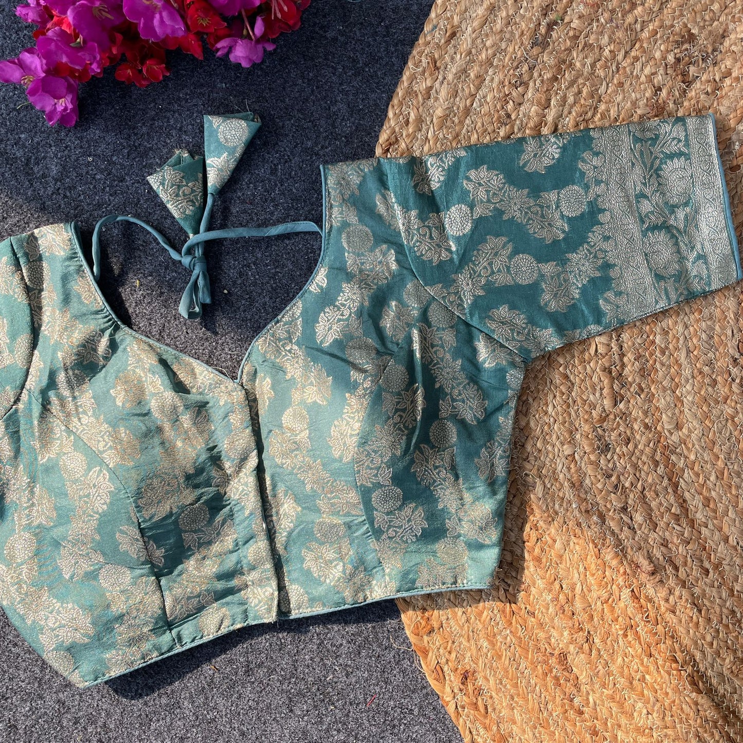 Pure Dola Silk Rama Green Blouse