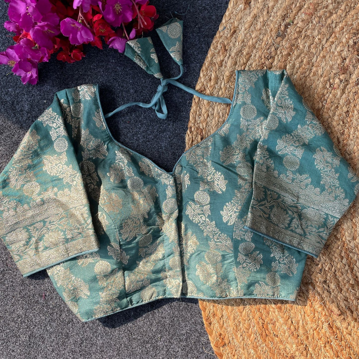 Pure Dola Silk Rama Green Blouse
