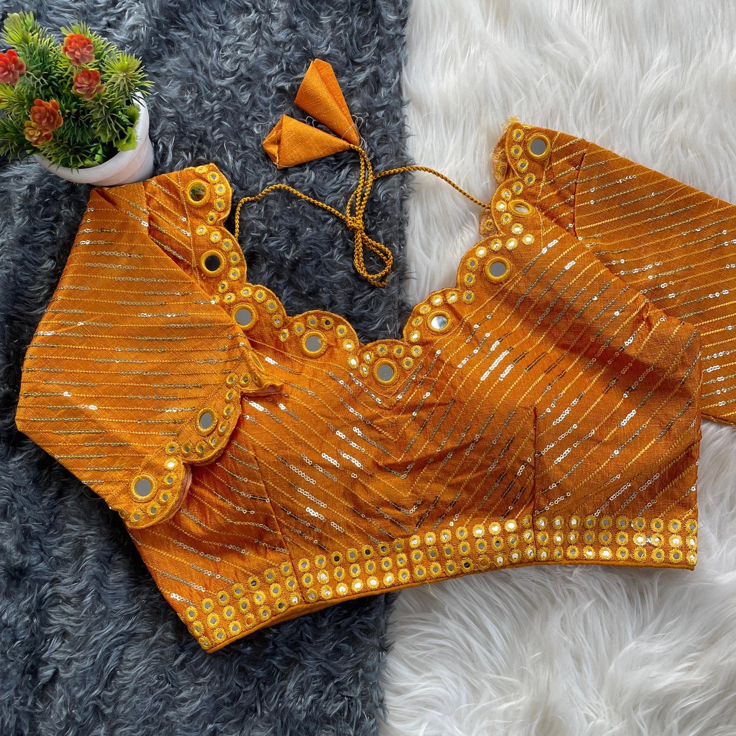Traditional Wedding Style Musturd Blouse
