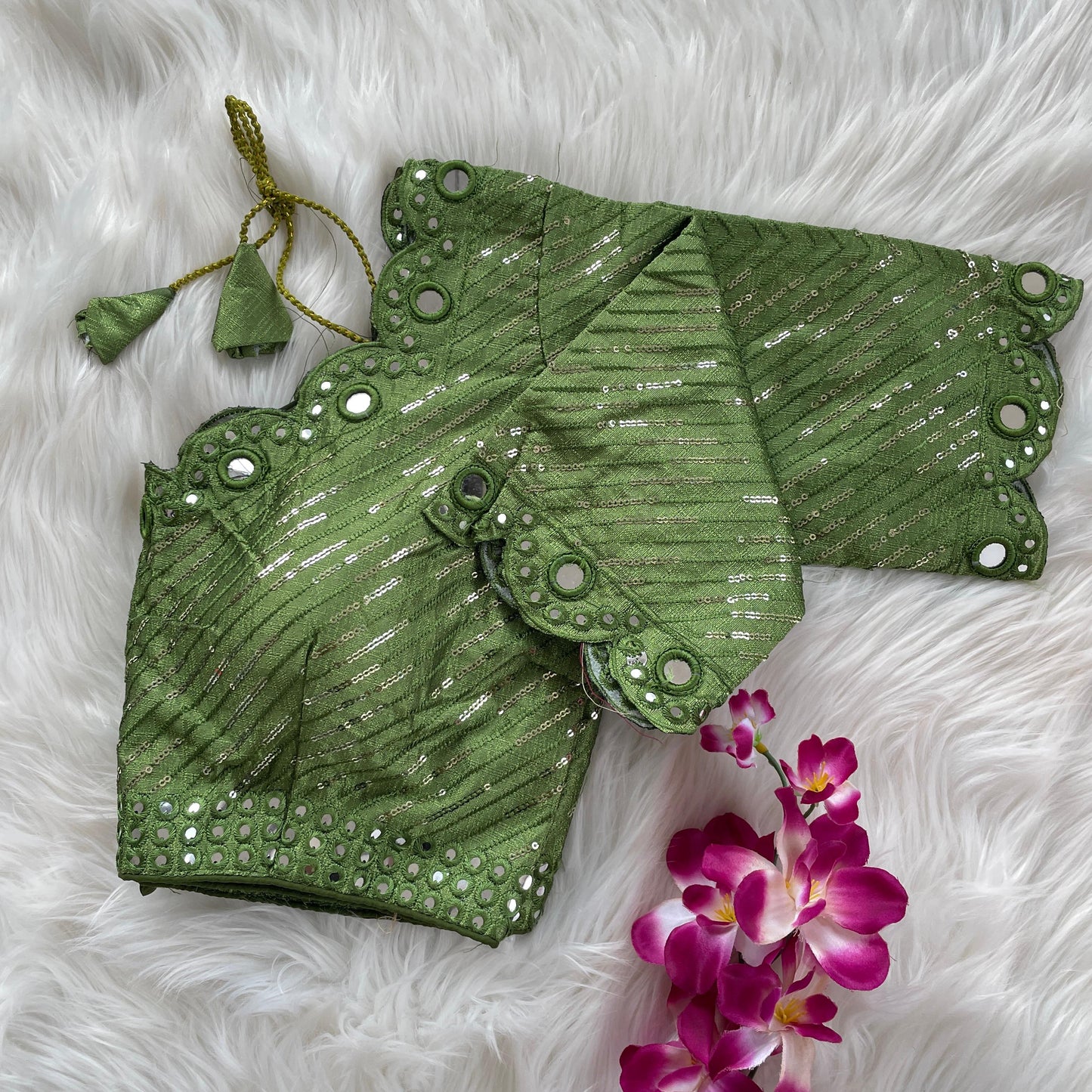 Traditional Wedding Style Light Green Blouse