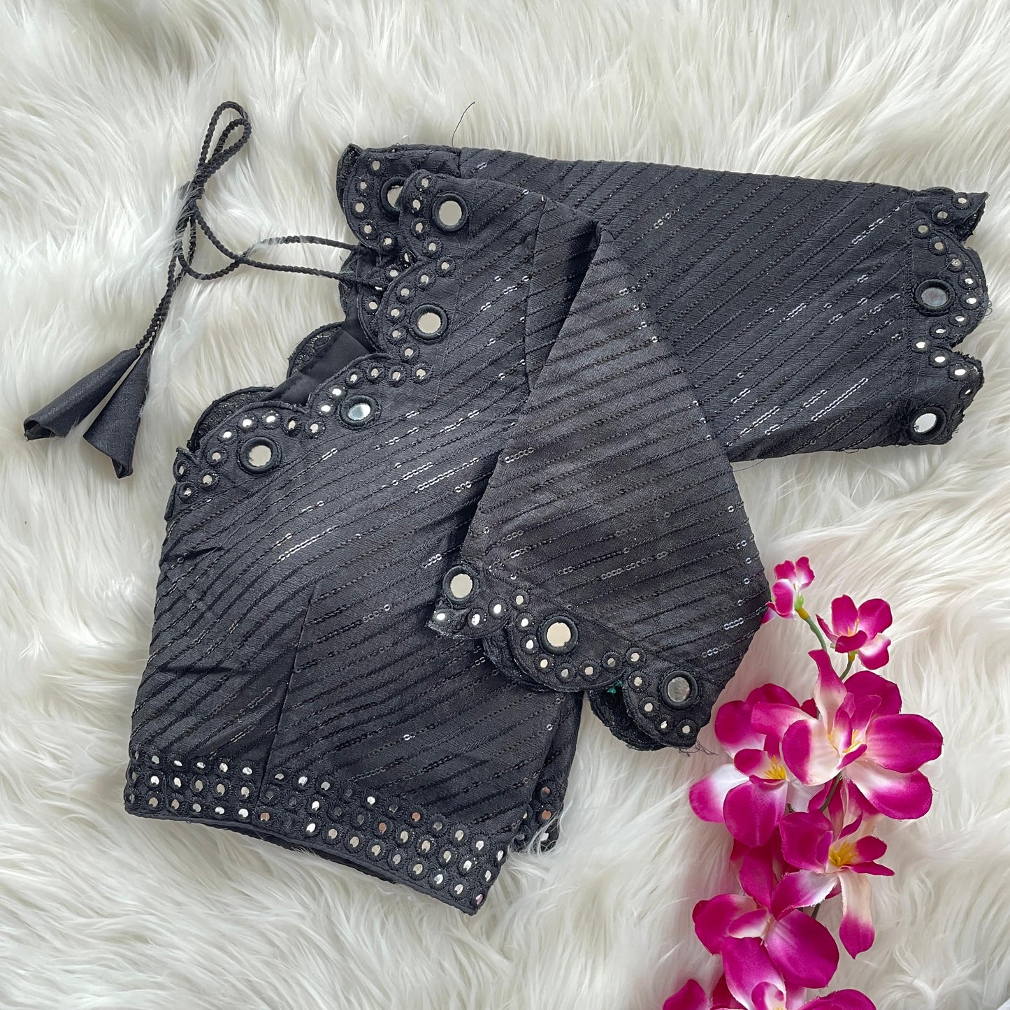 Traditional Wedding Style Black Blouse