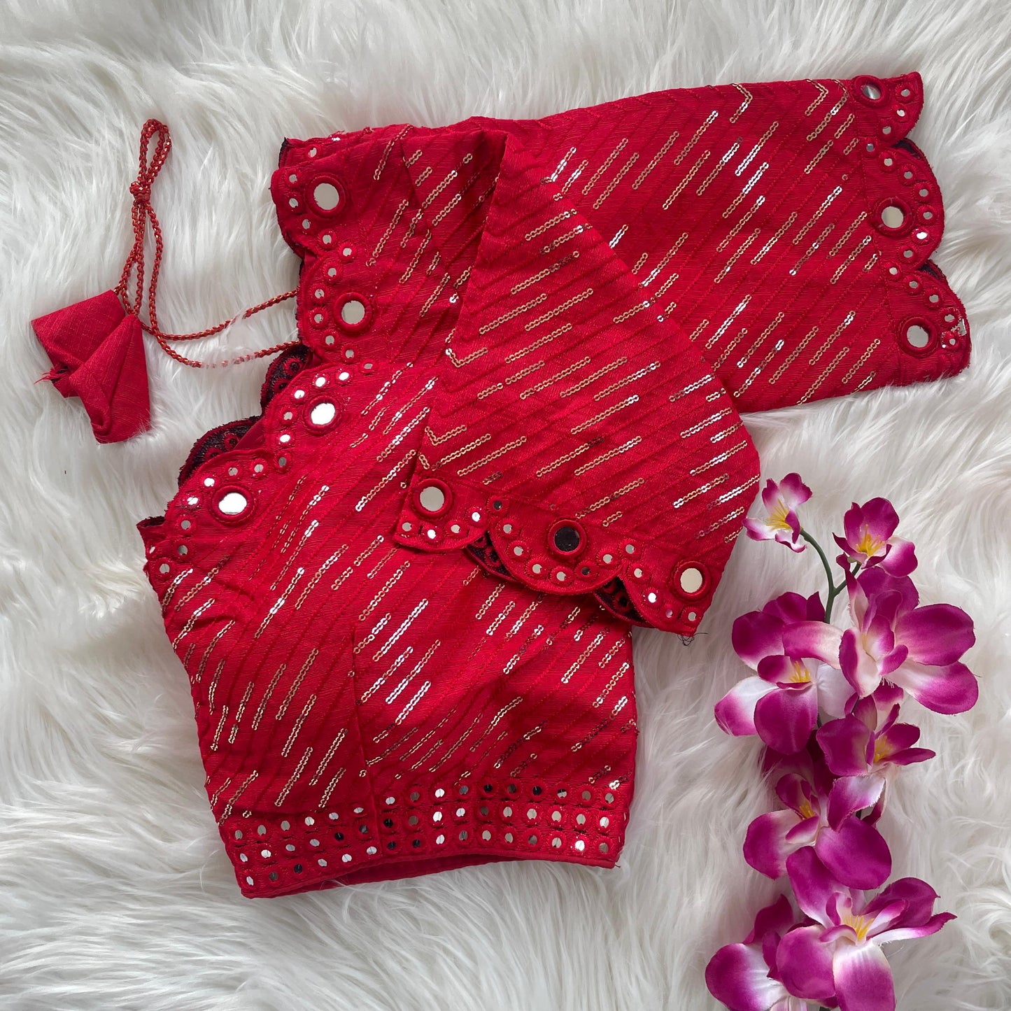 Traditional Wedding Style Red Blouse