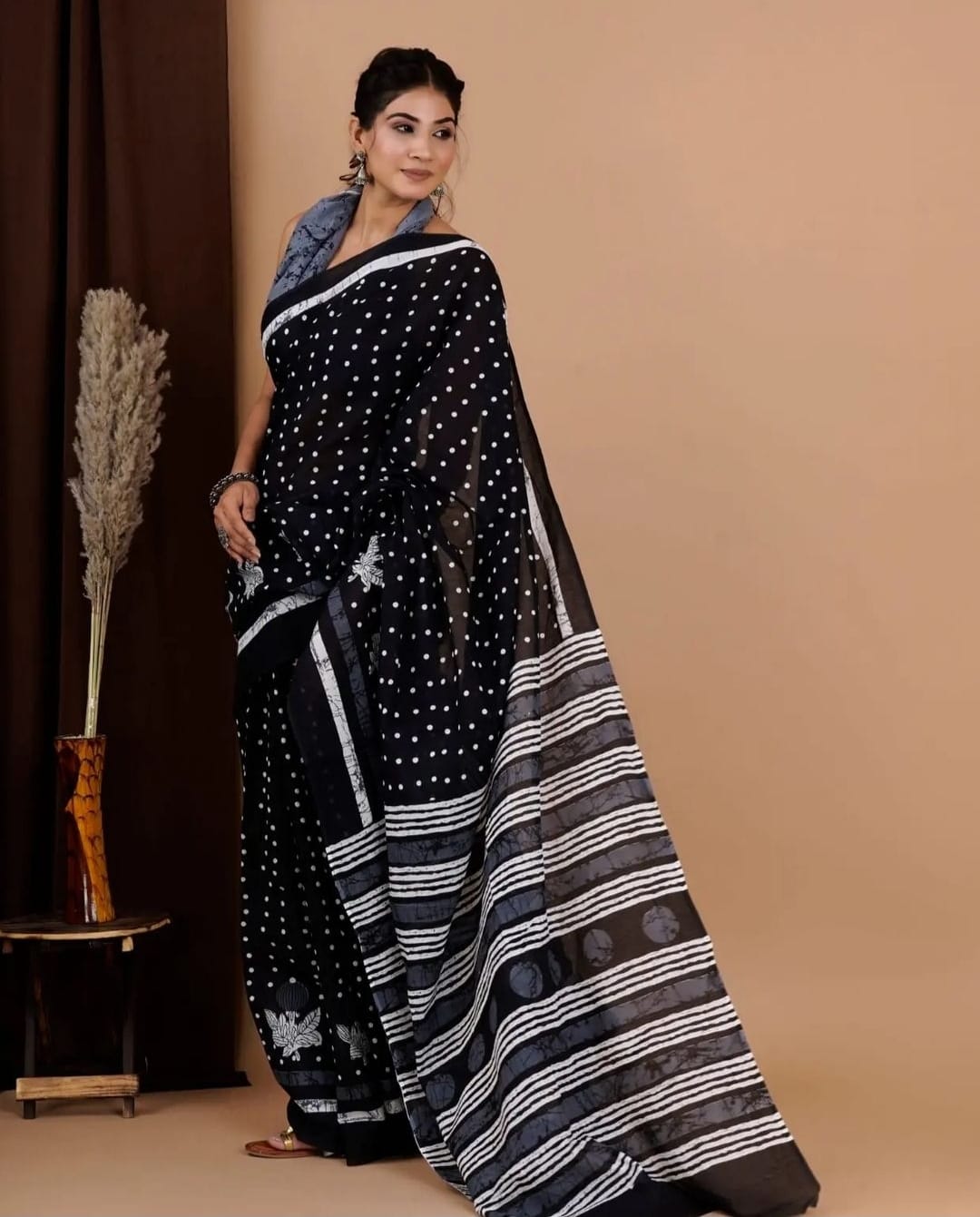 Chanderi Cotton Digital Floral printed Saree