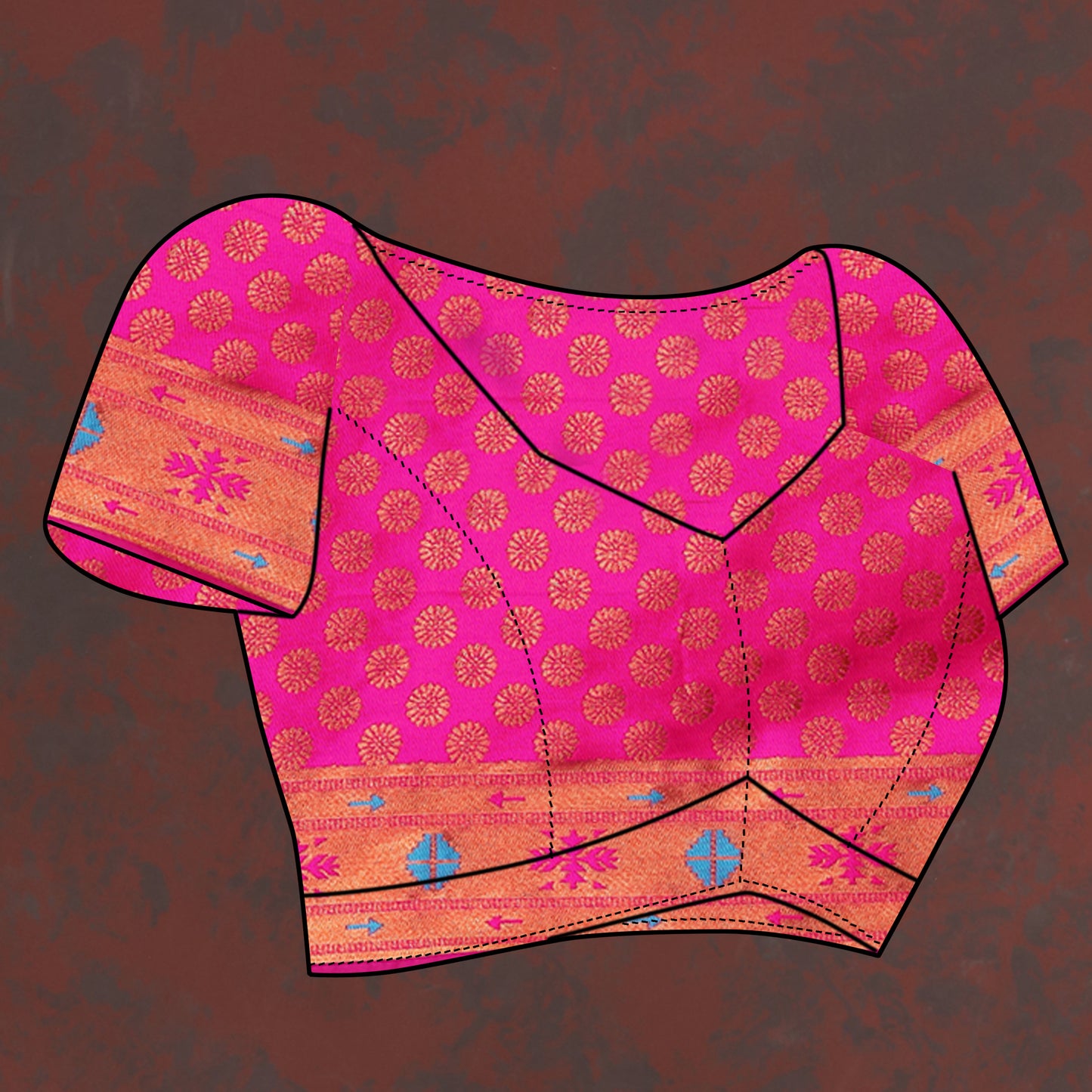 Banarasi Soft Silk Blue And Pink Saree