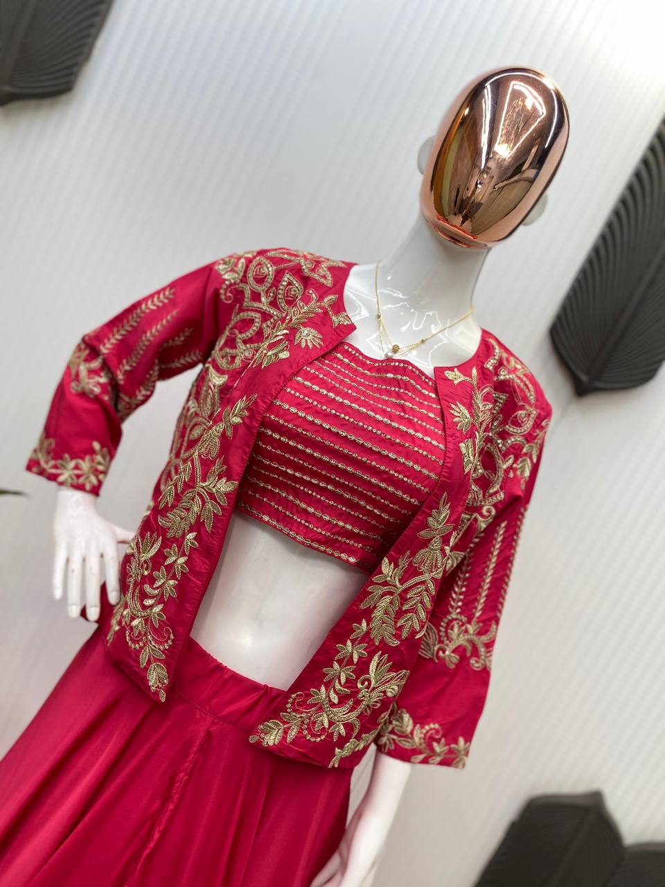 French Crape 3 Piece Lehenga Choli Set