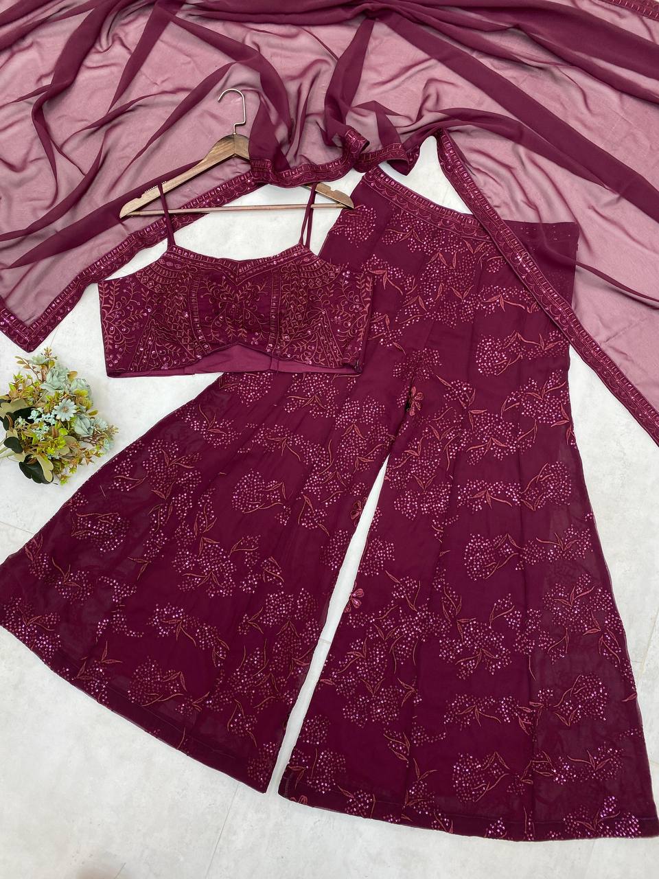 Georgette With Sequance Embroidery Lehenga Choli Set