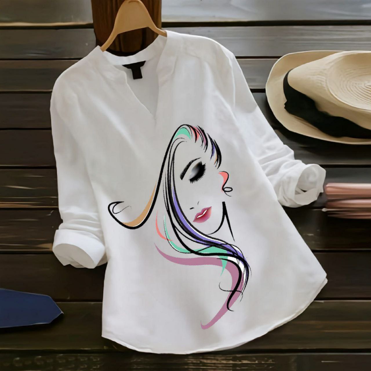 New Fancy Digital Printed Cotton Top