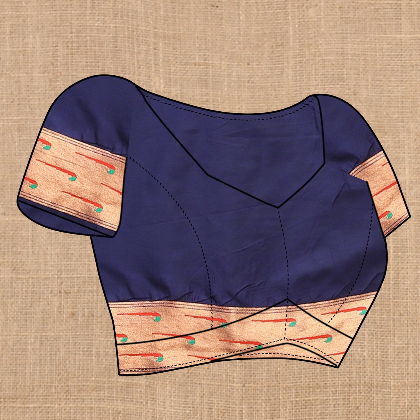 Soft  Paithani Navy Blue Silk Saree
