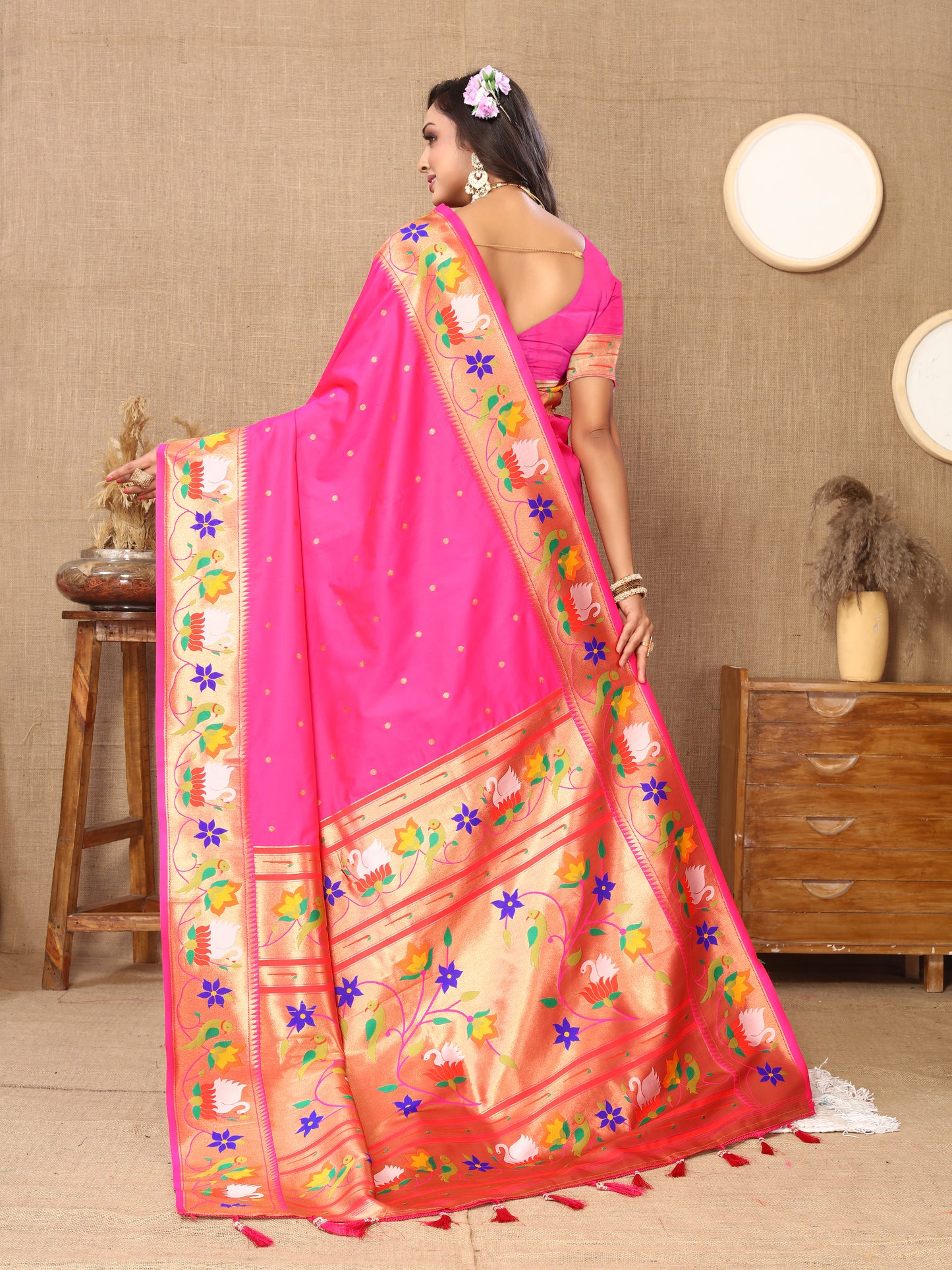 Soft  Paithani Rani Silk Saree