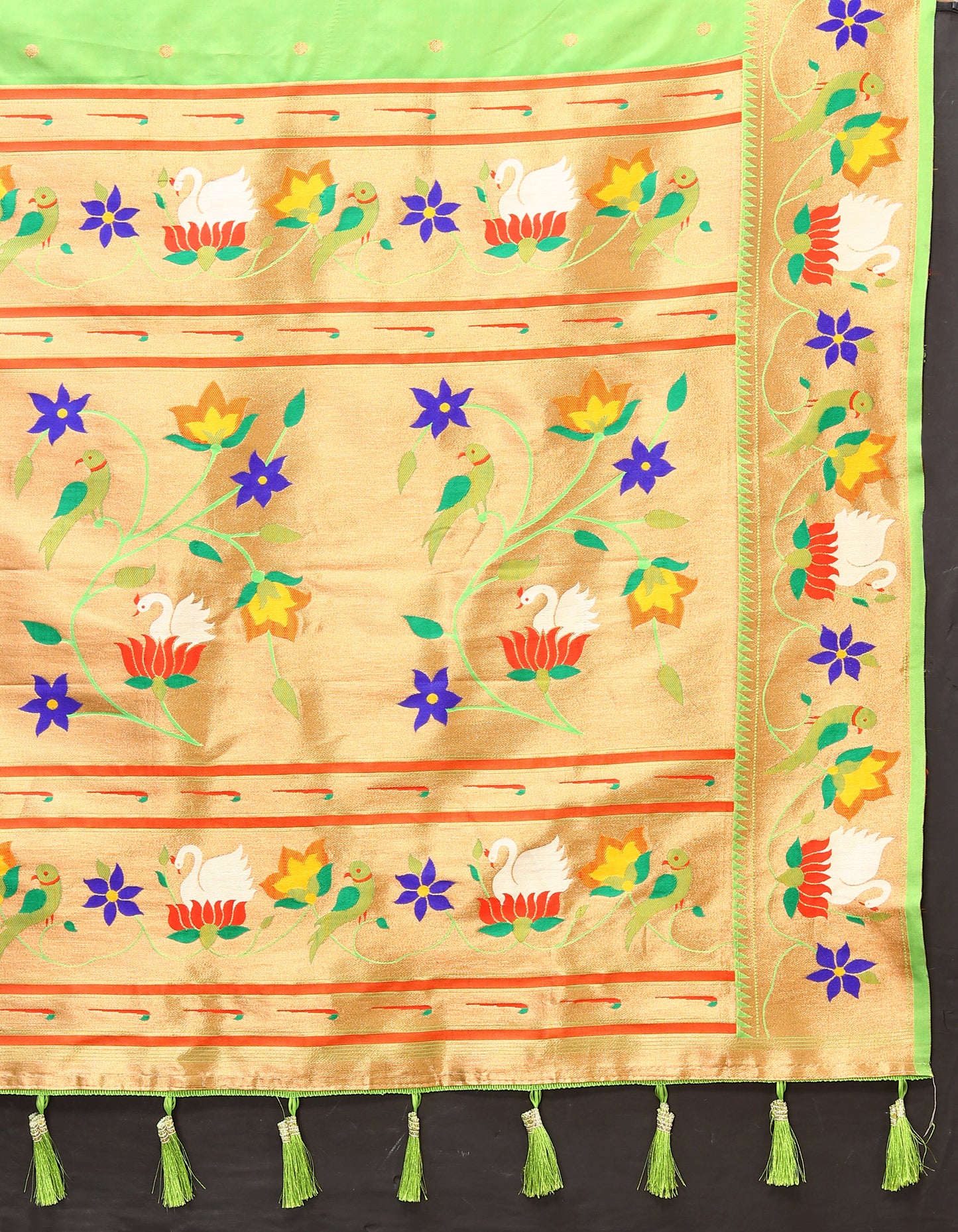 Soft  Paithani Green Silk Saree