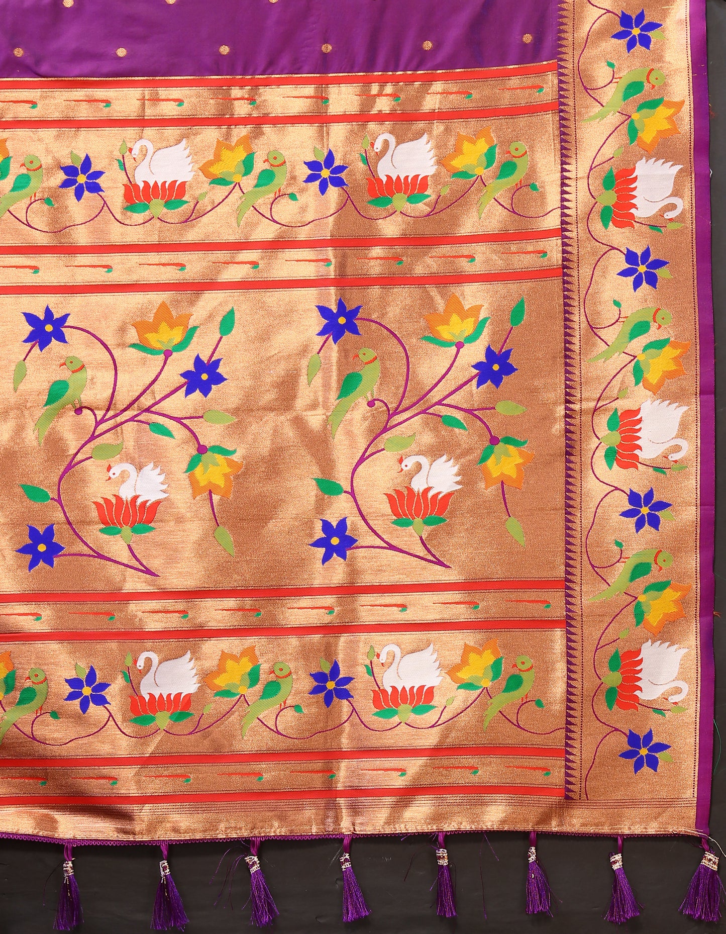 Soft  Paithani Royal Purple Silk Saree