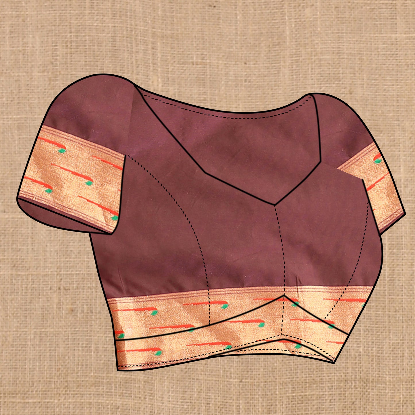 Soft  Paithani Coffee silk saree