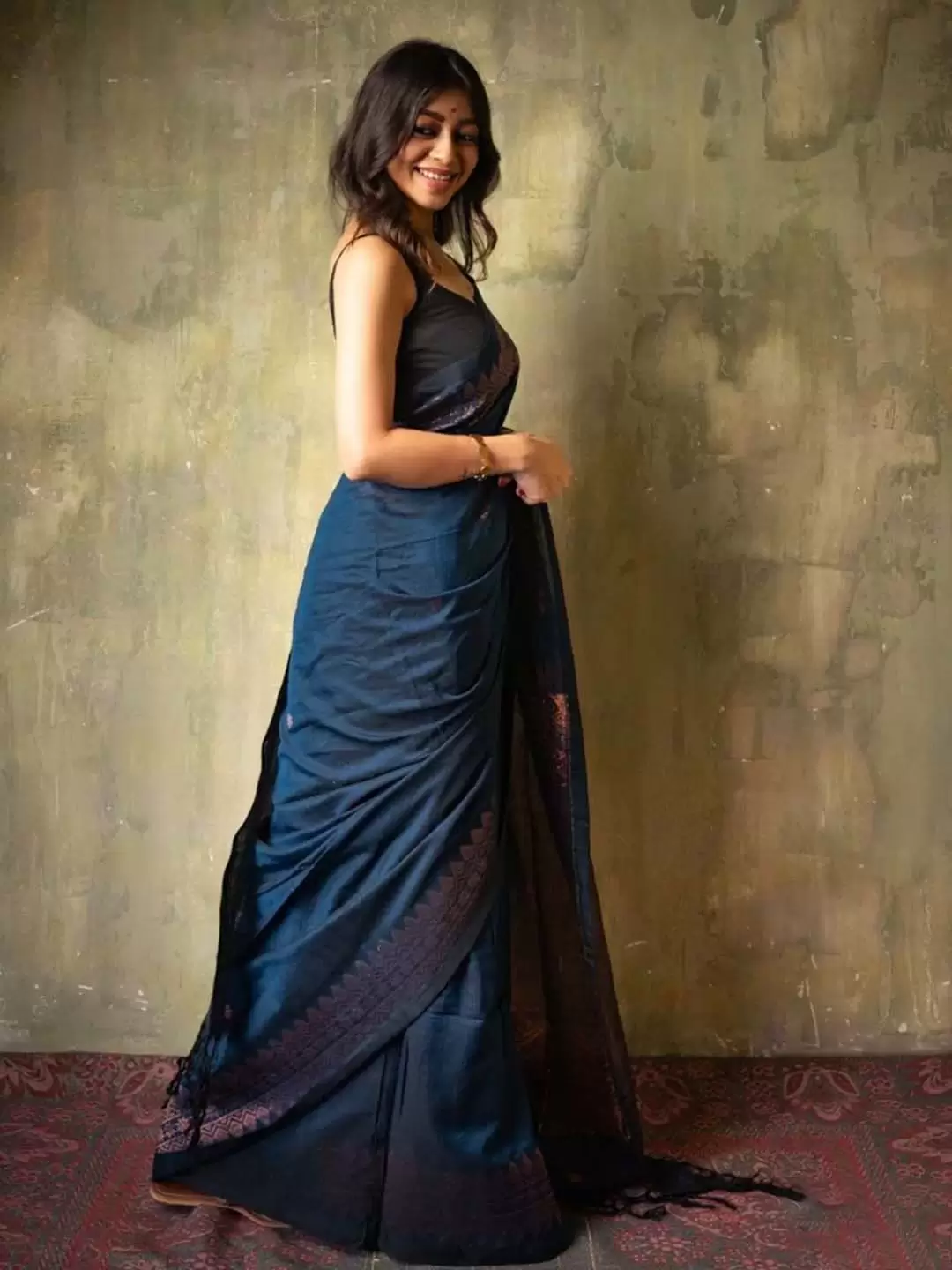 Rich Pallu and Jacquard Work Blue Saree