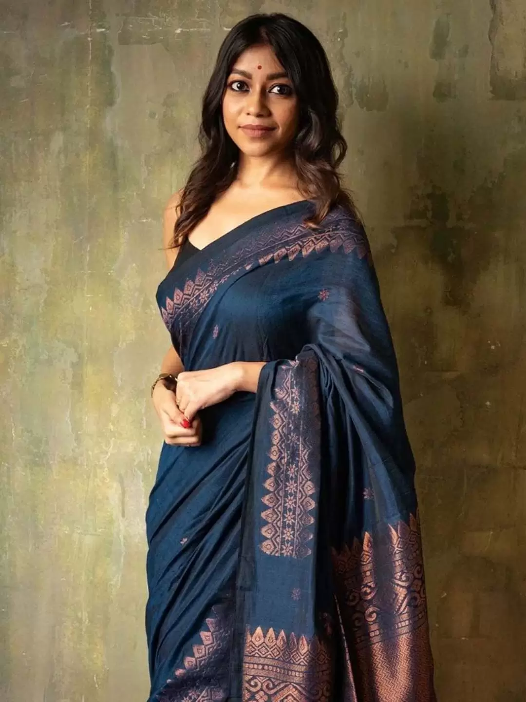 Rich Pallu and Jacquard Work Blue Saree