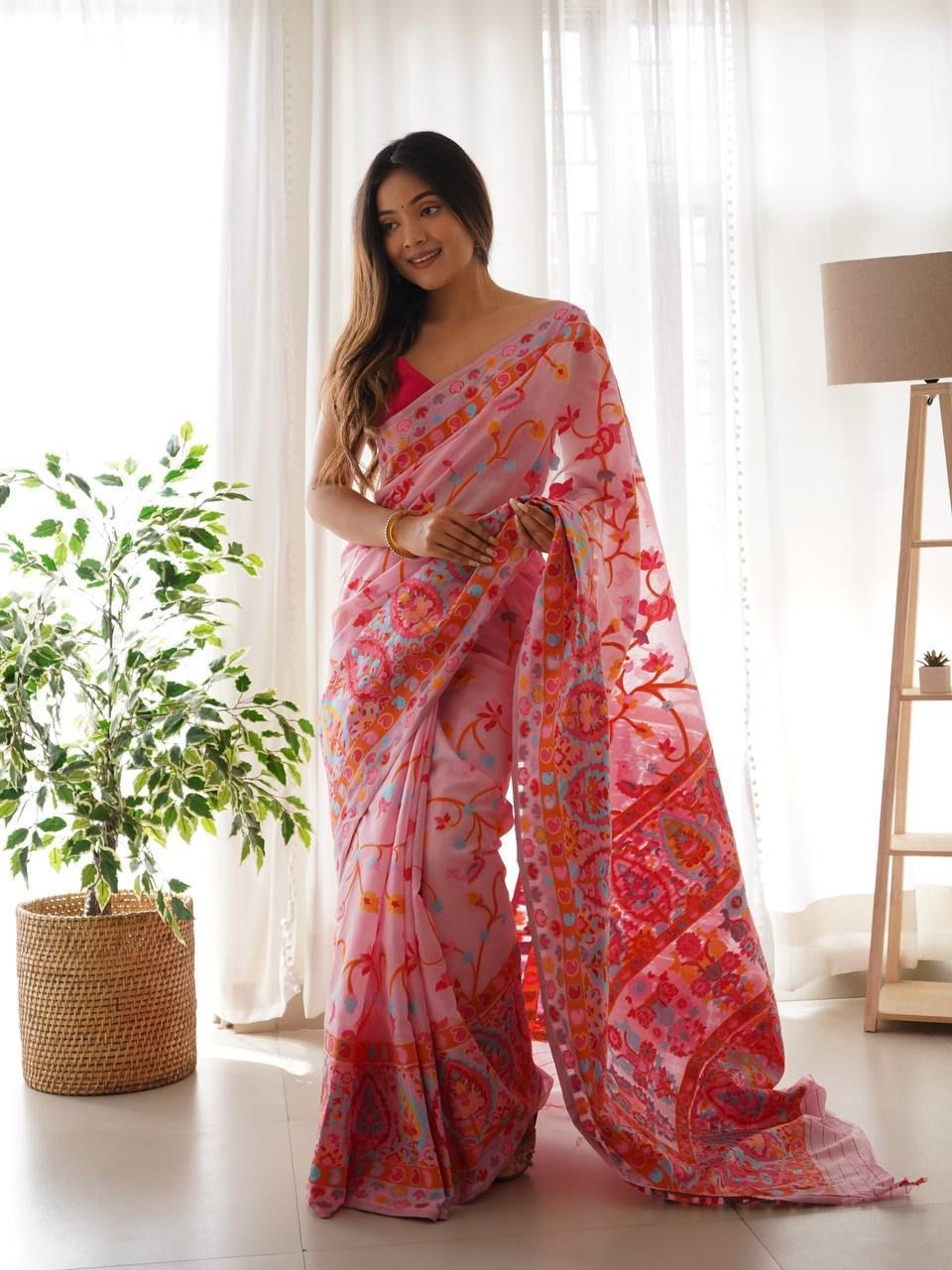 KASHMIRI PASMINA KACHI WORK SAREE