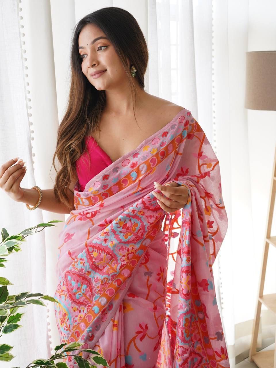 KASHMIRI PASMINA KACHI WORK SAREE