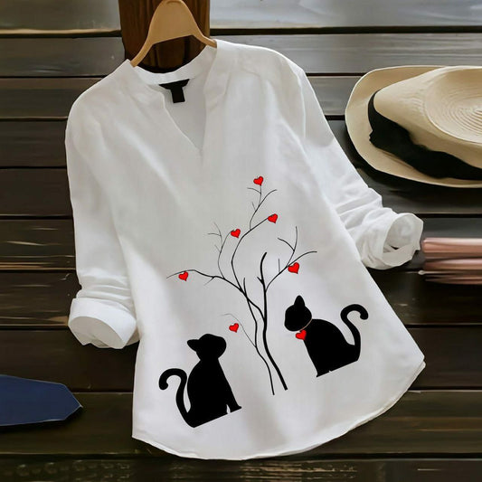 Women V Neck White Top